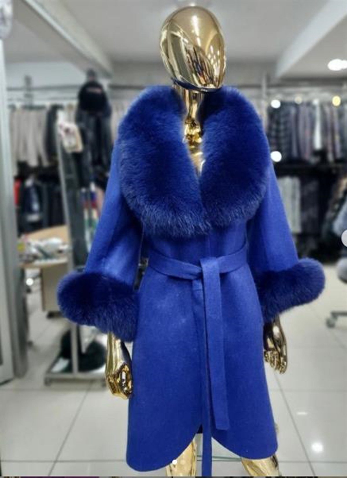 MAVİ  KADIN KÜRK CEKET MONT  %100 ORİJİNAL DERİ