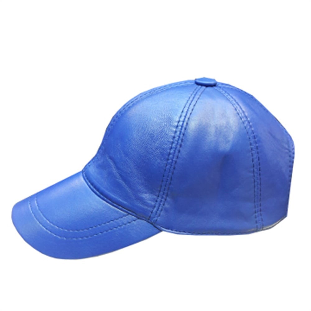 Mavi renk-spor deri şapka beyzbol unisex