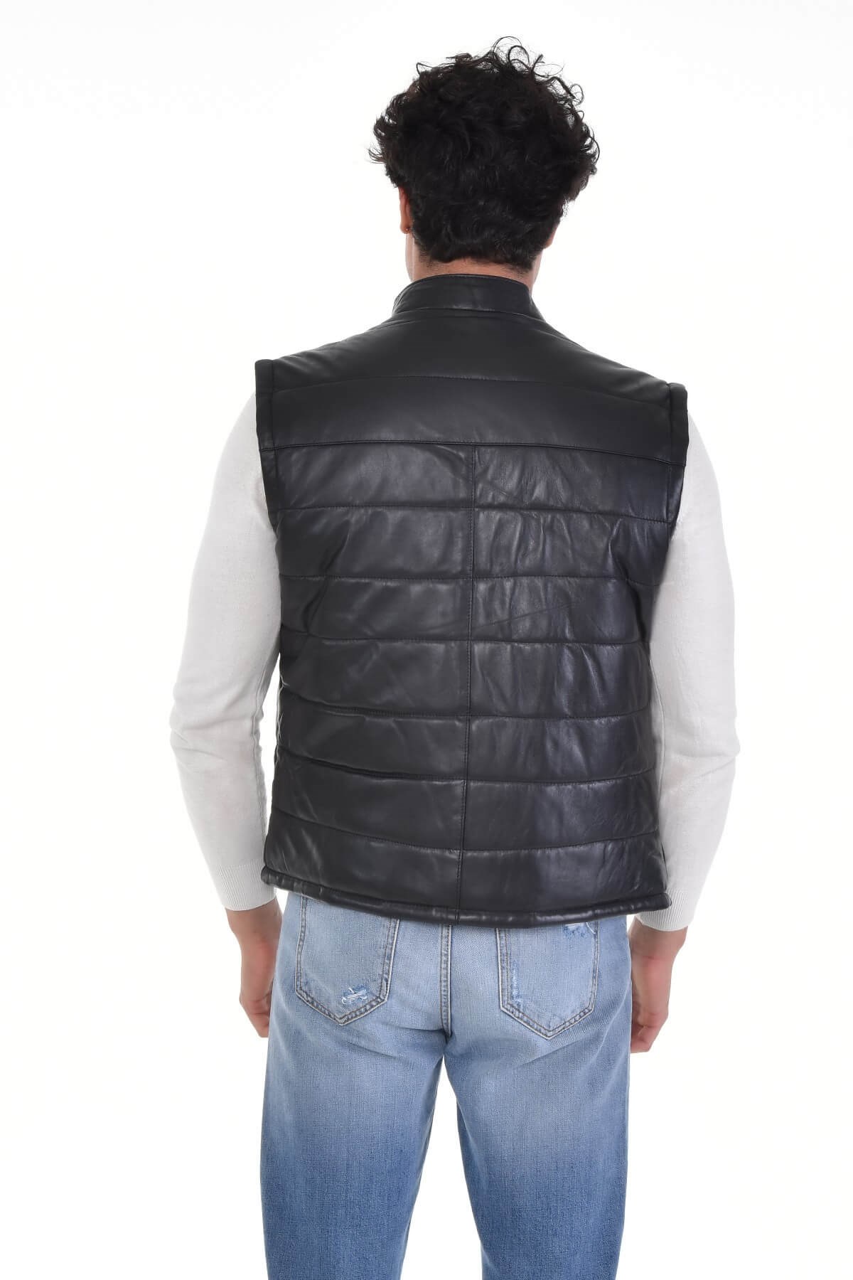 Neymar Siyah Erkek %100 Orijinal Deri Yelek