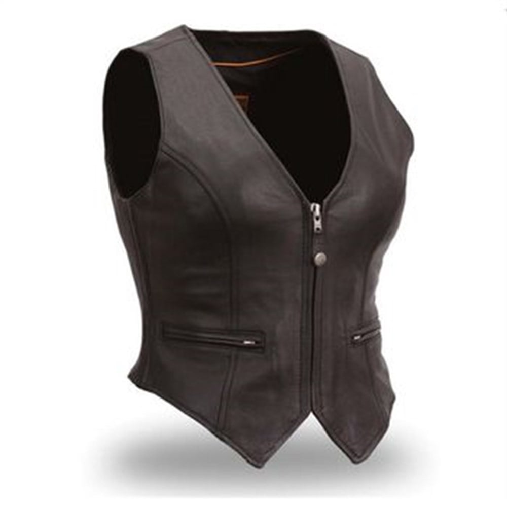 ÖNÜ FERMUARLI BAYAN DERİ YELEK