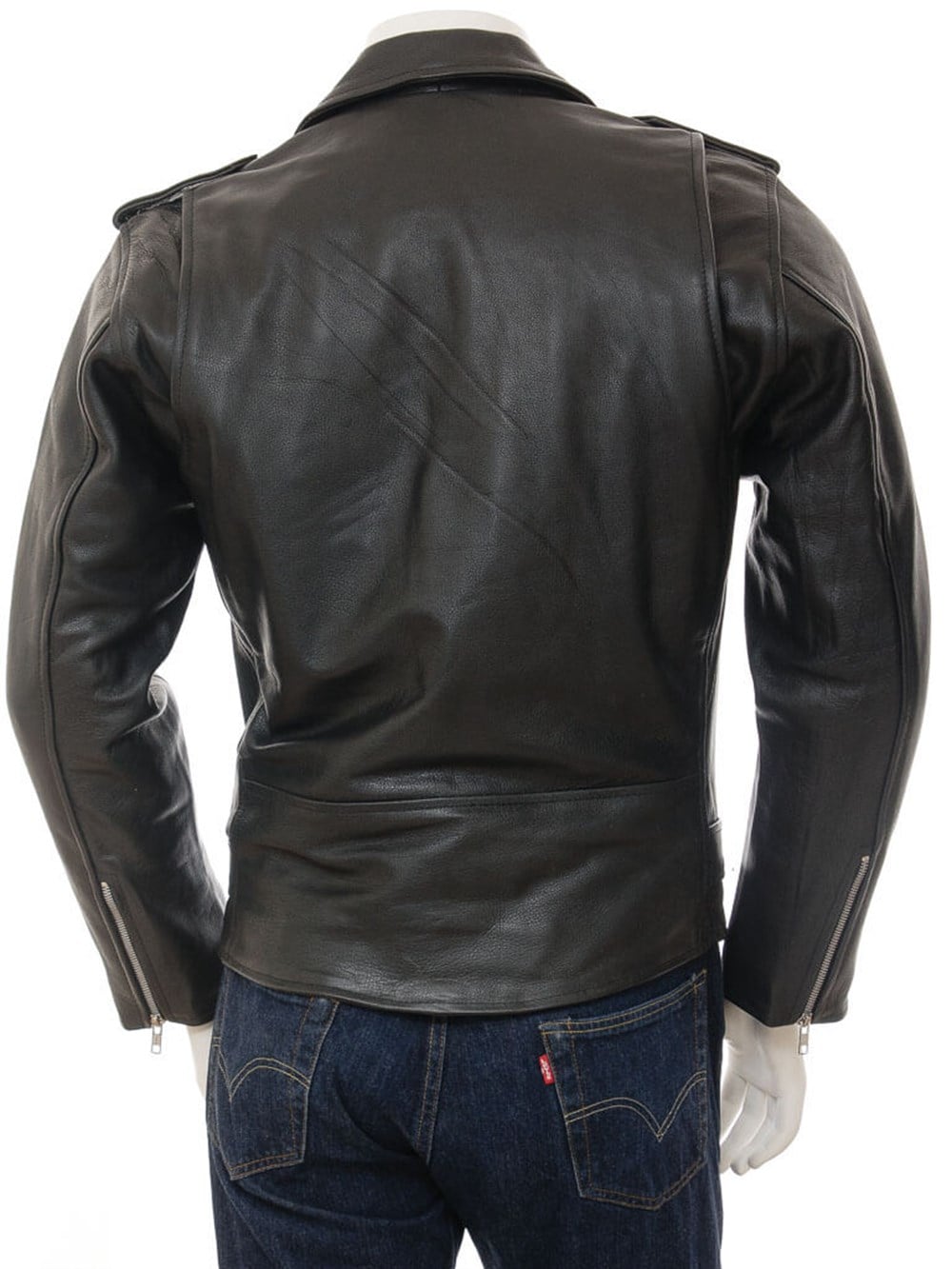 Siyah Erkek Deri Biker Ceket: Ashcombe