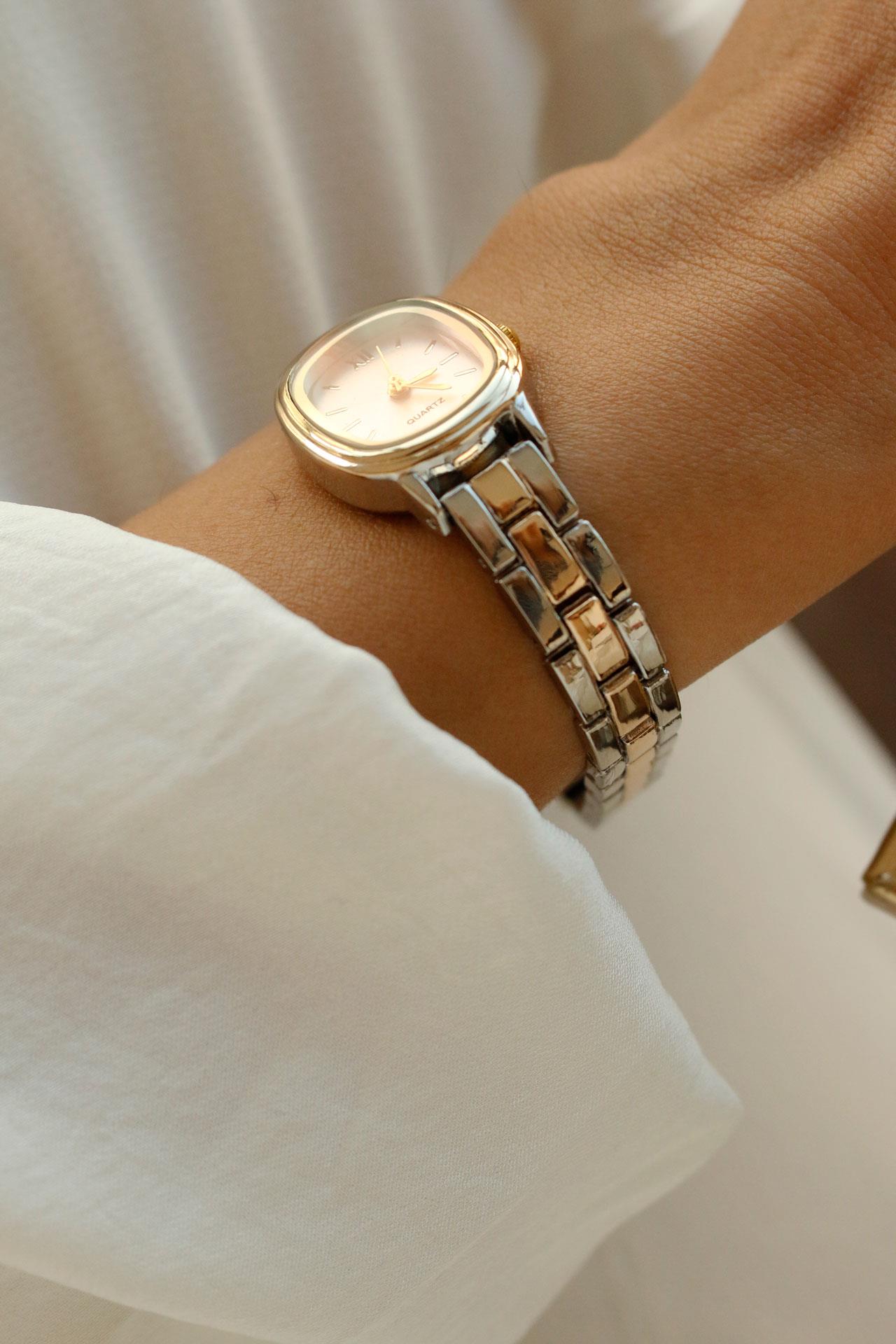Bonjour Gold&Silver Metal Kadın Kol Saati