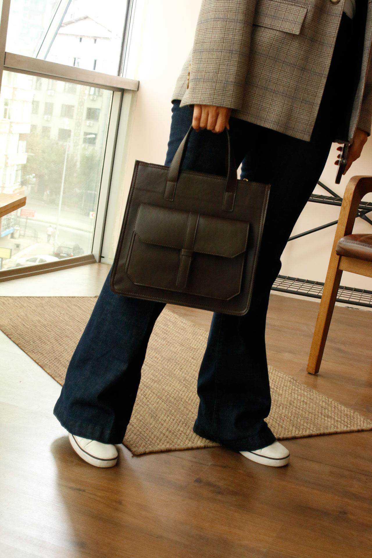 Brise Acı Kahve Kadın Shopper Kol Çantası