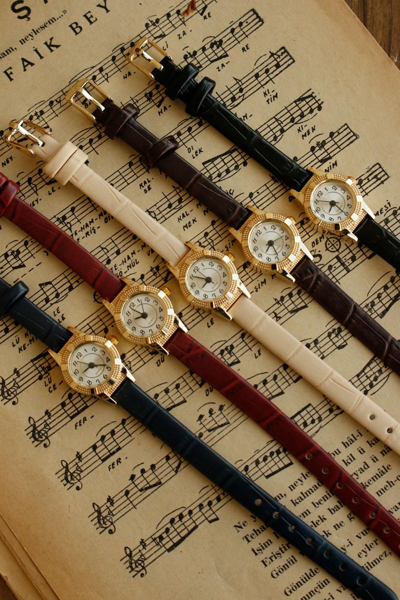 Damsey Minimal Lacivert Deri Kadın Kol Saati