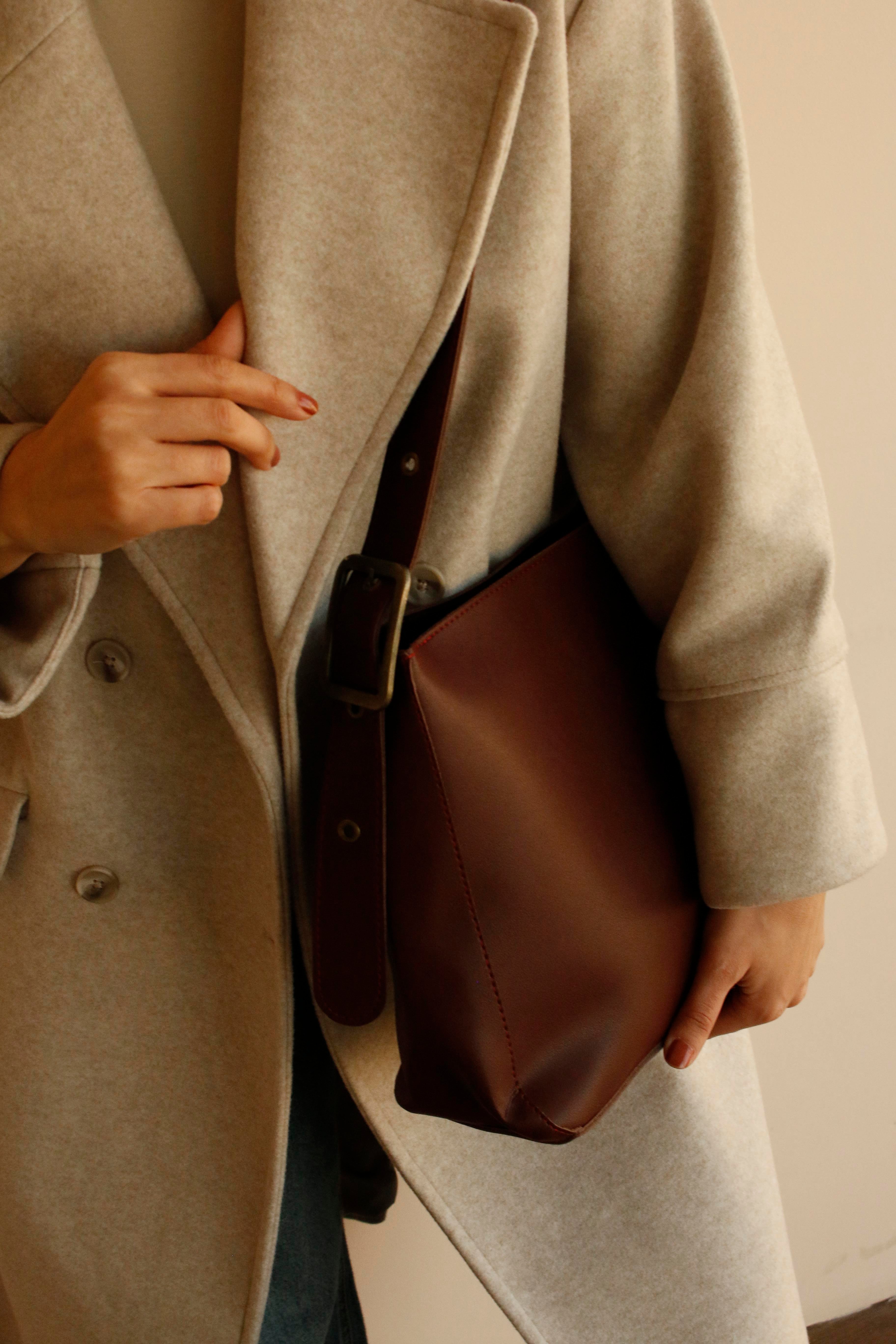 Eskitme Detaylı Vintage Bordo Kadın Kol Çantası 