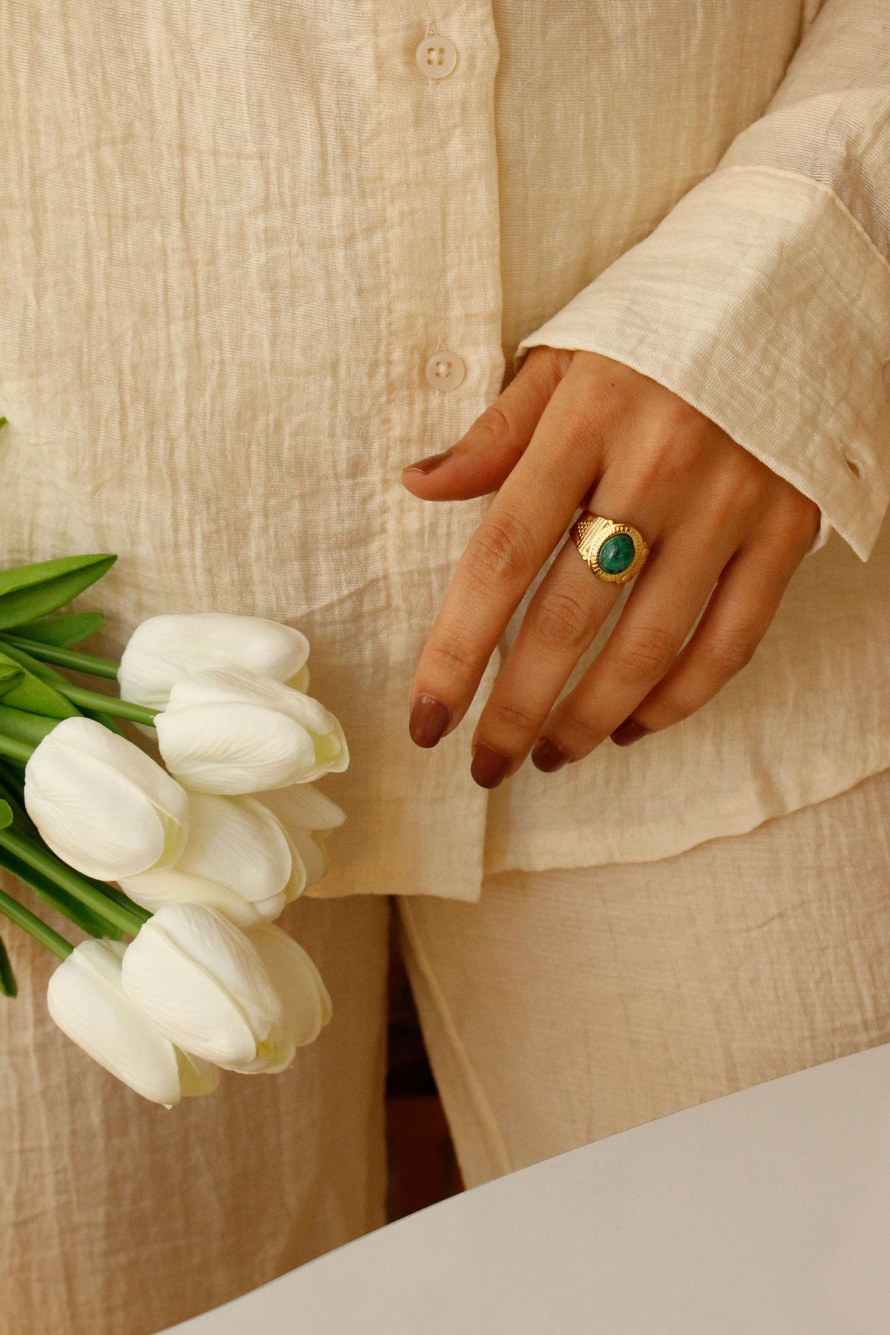 Etnik Tasarımlı Ayarlamalı Aksesuar Yüzük 06