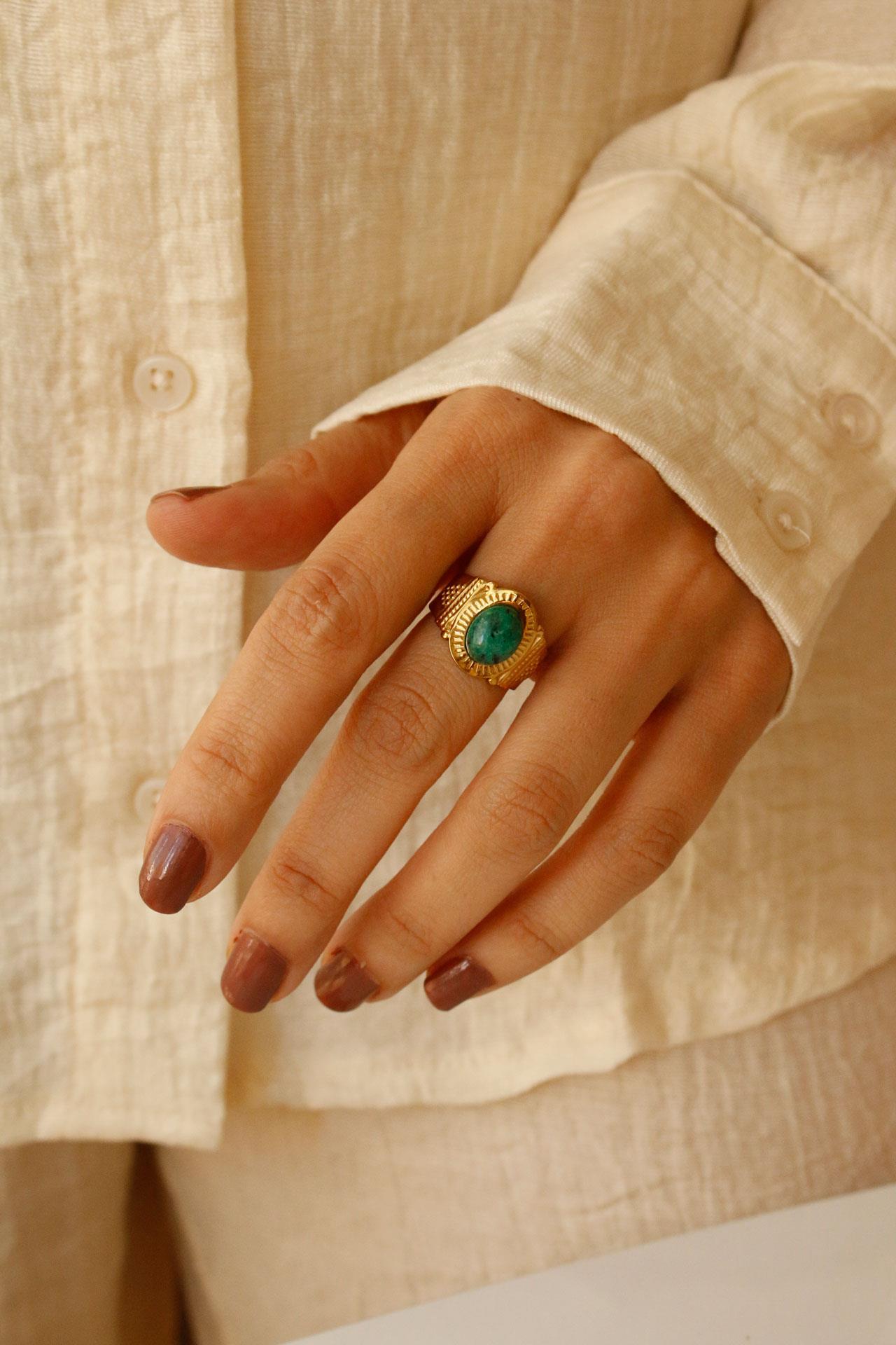 Etnik Tasarımlı Ayarlamalı Aksesuar Yüzük 06