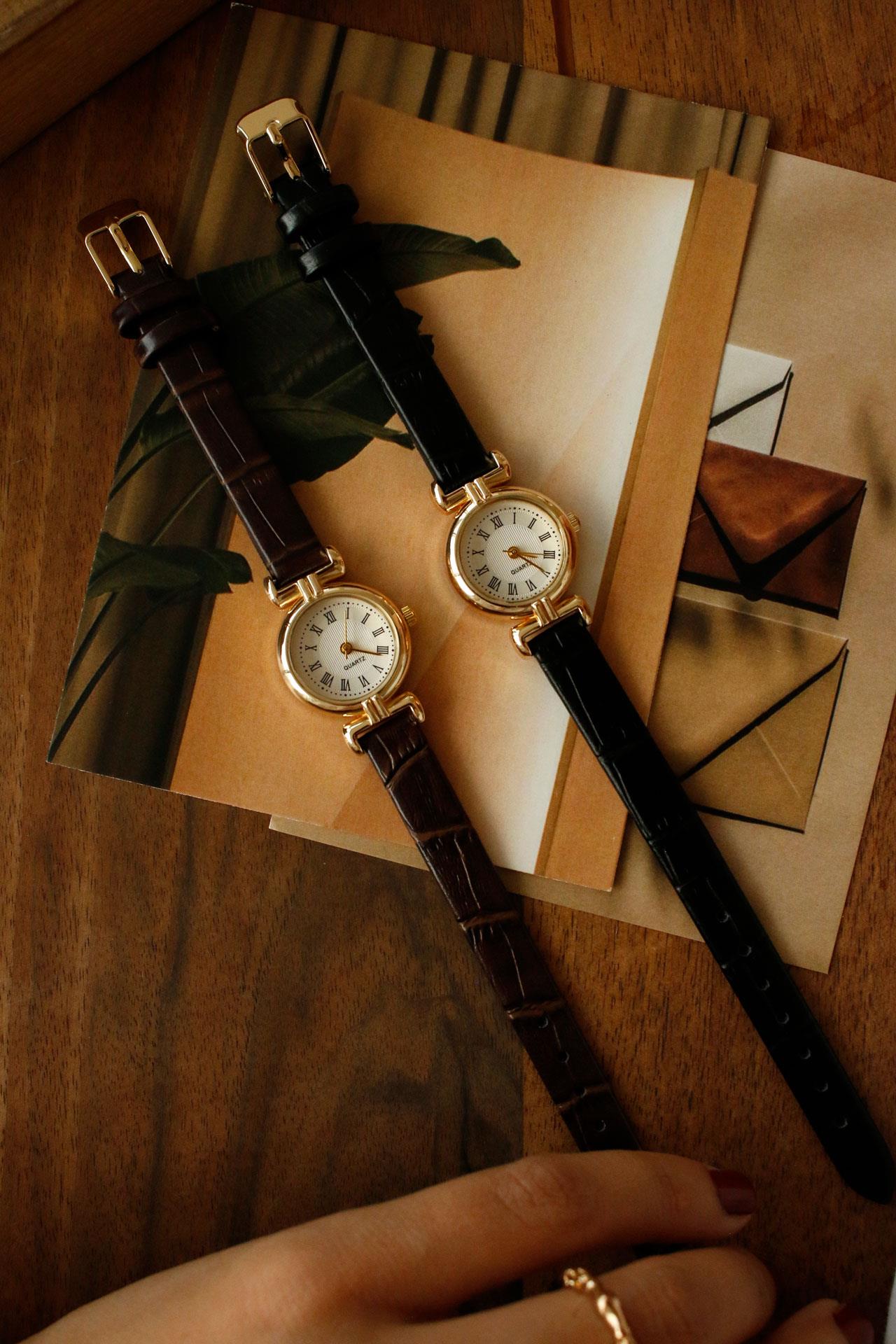 Neva Siyah Minimal Deri Kol Saati