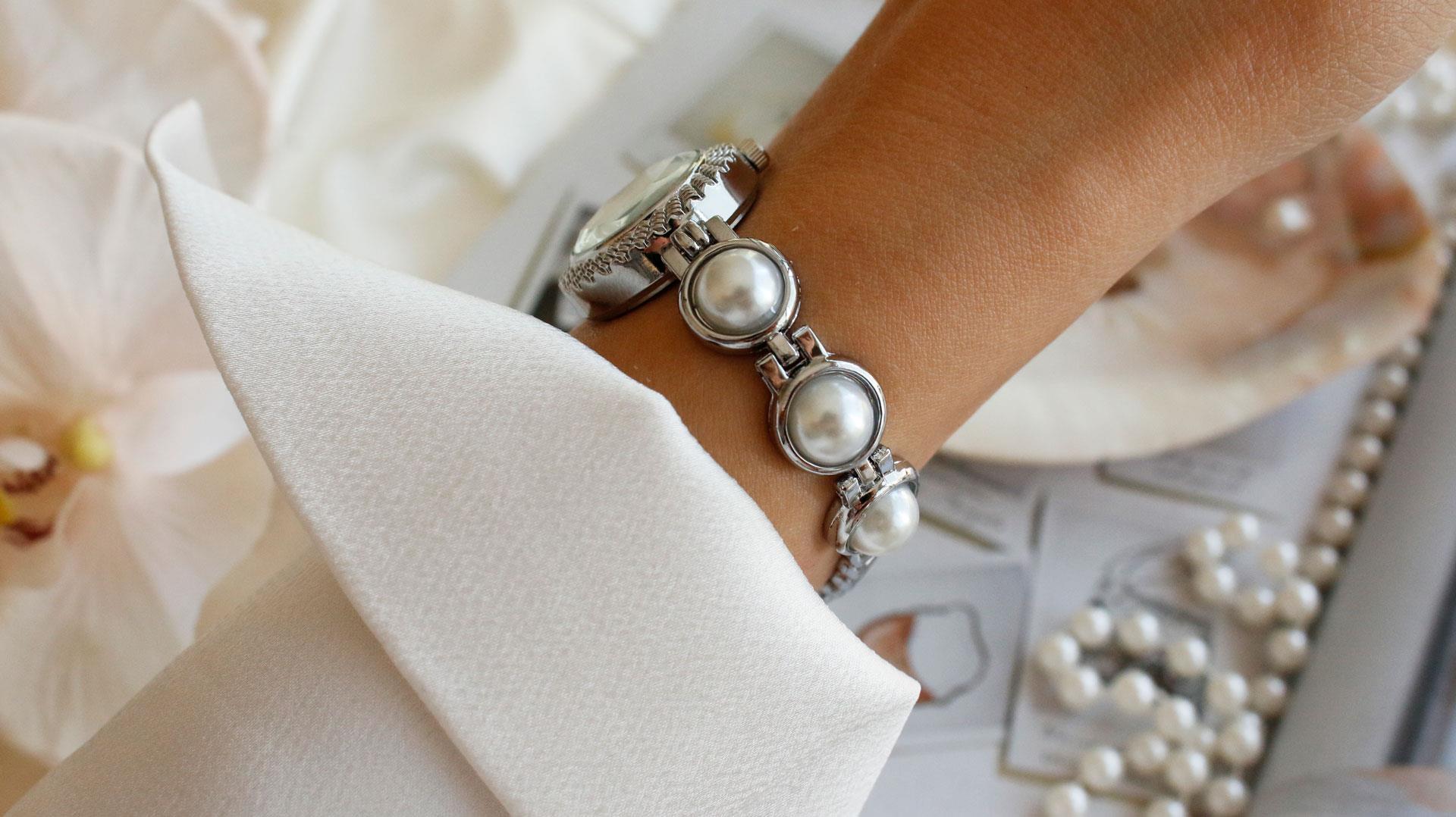 Pearl Silver Metal Kol Saati 15(beyaz kadran)