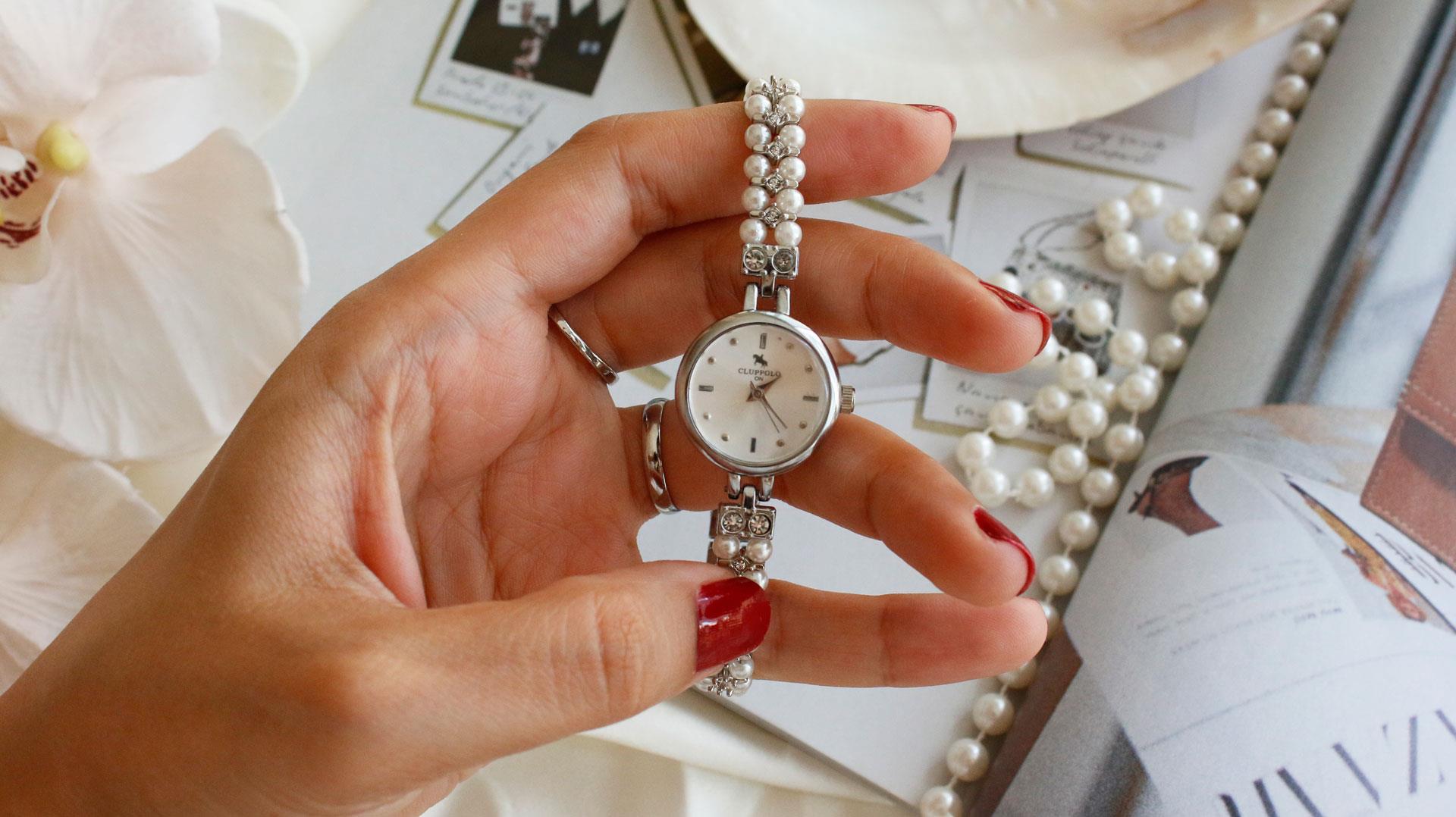 Pearl Silver Metal Kol Saati 17(beyaz kadran)