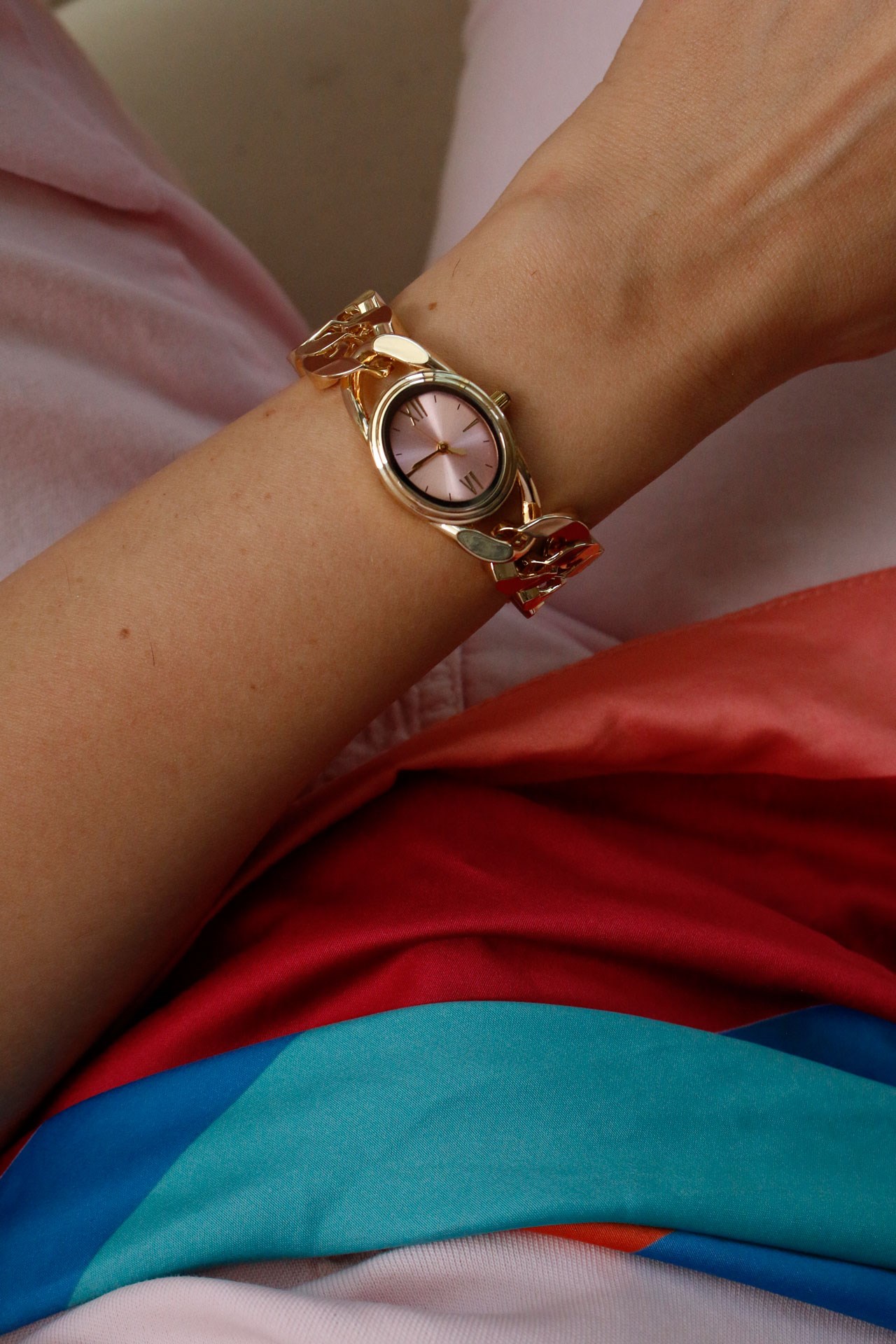 Premium Aveny Oval Gold Metal Kol Saati(pudra kadran)