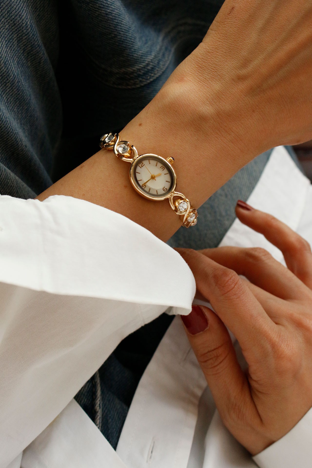 Premium Wony Zarif Gold Metal Kol Saati