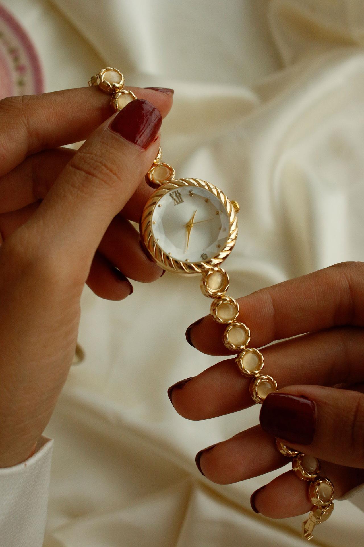 Promise Sedef Taşlı Gold Kadın Metal Kol Saati