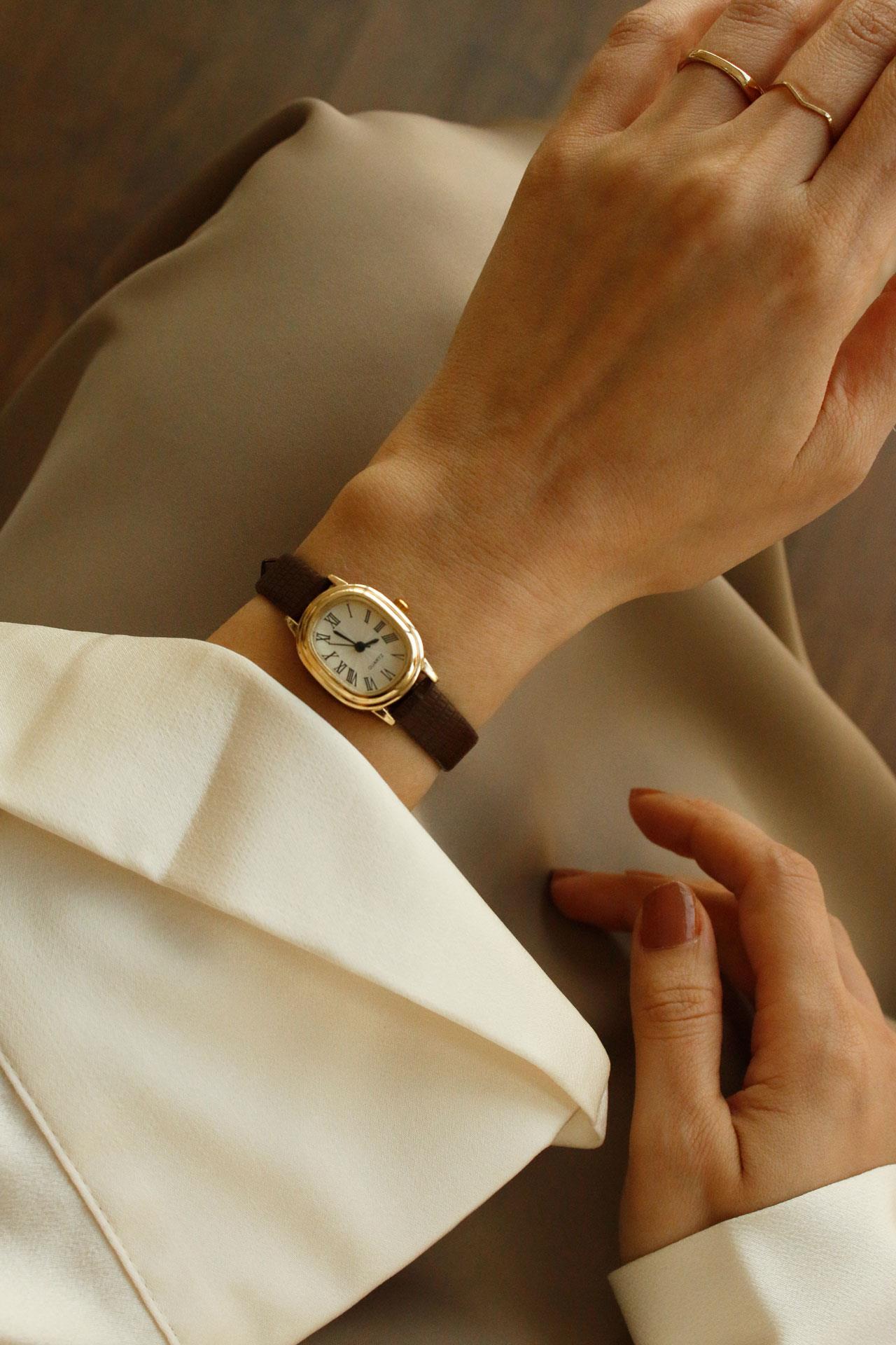 Roma A.Kahve Oval Deri Kadın Kol Saati