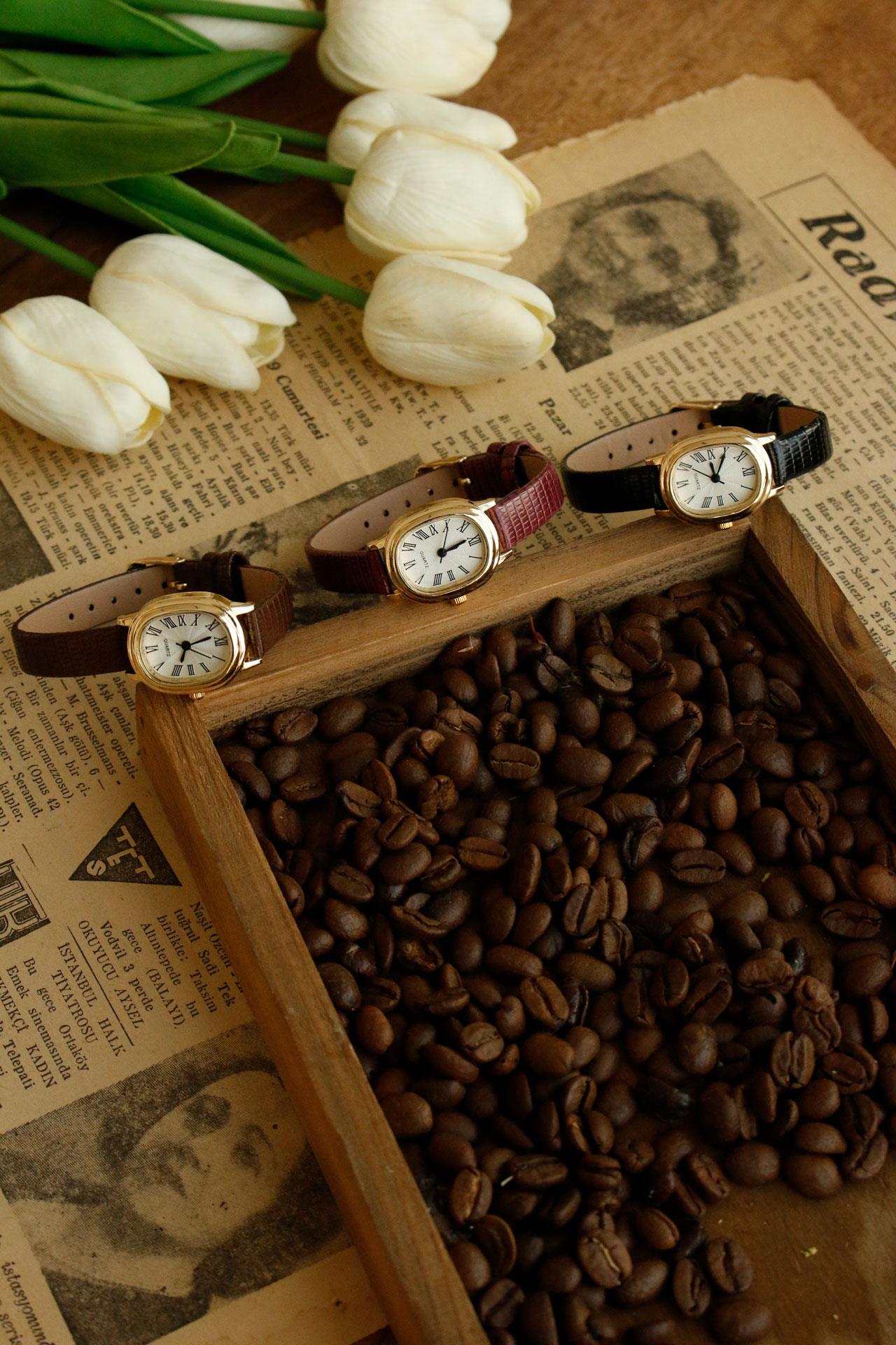 Roma A.Kahve Oval Deri Kadın Kol Saati