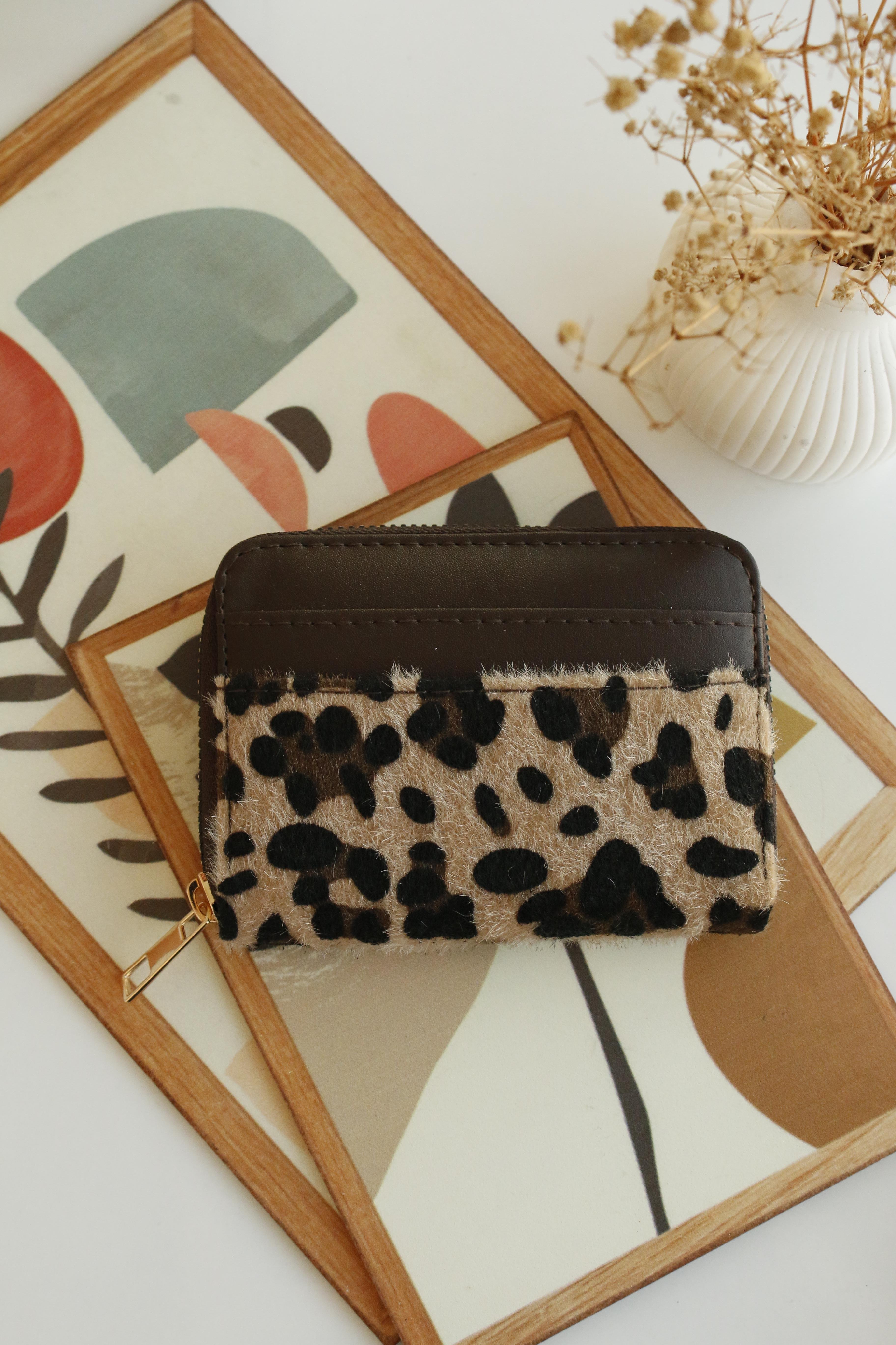 Rosetta Acı Kahve Leopar Detaylı Cüzdan
