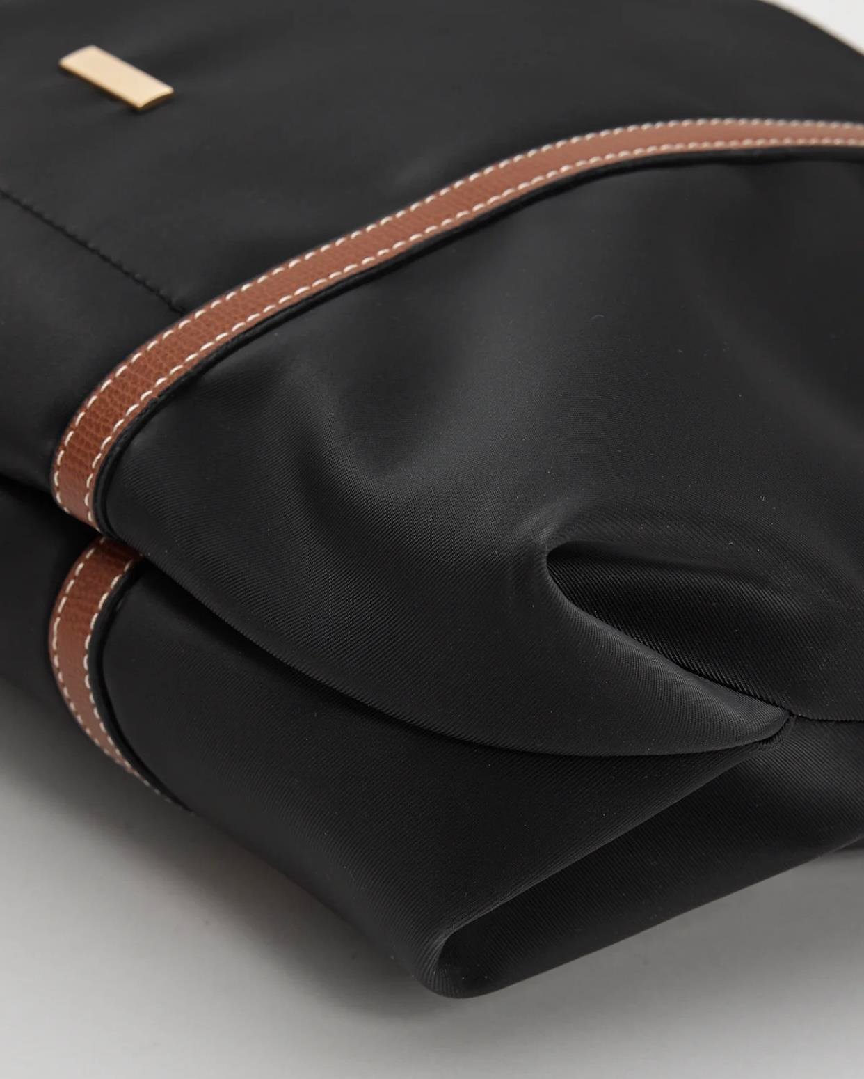 Siyah Şeritli Shopper Omuz Çantası 