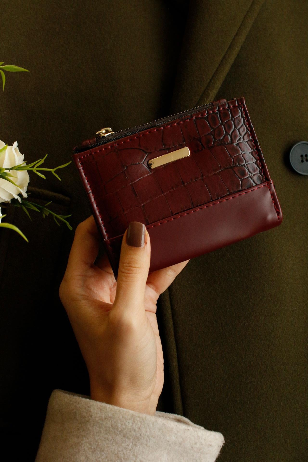 Style Bordo Kadın Cüzdanı(el çantası )