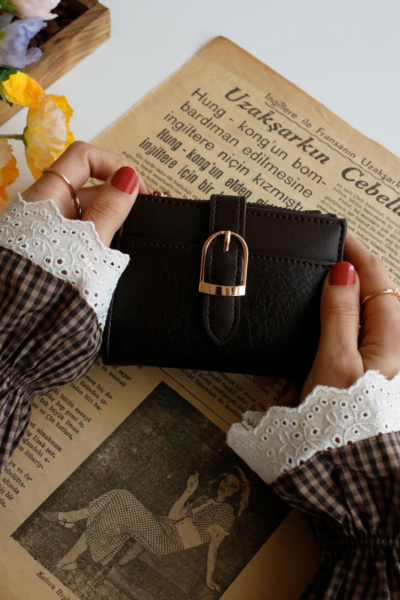 Velien A.Kahve Kadın Cüzdanı(el cüzdanı)