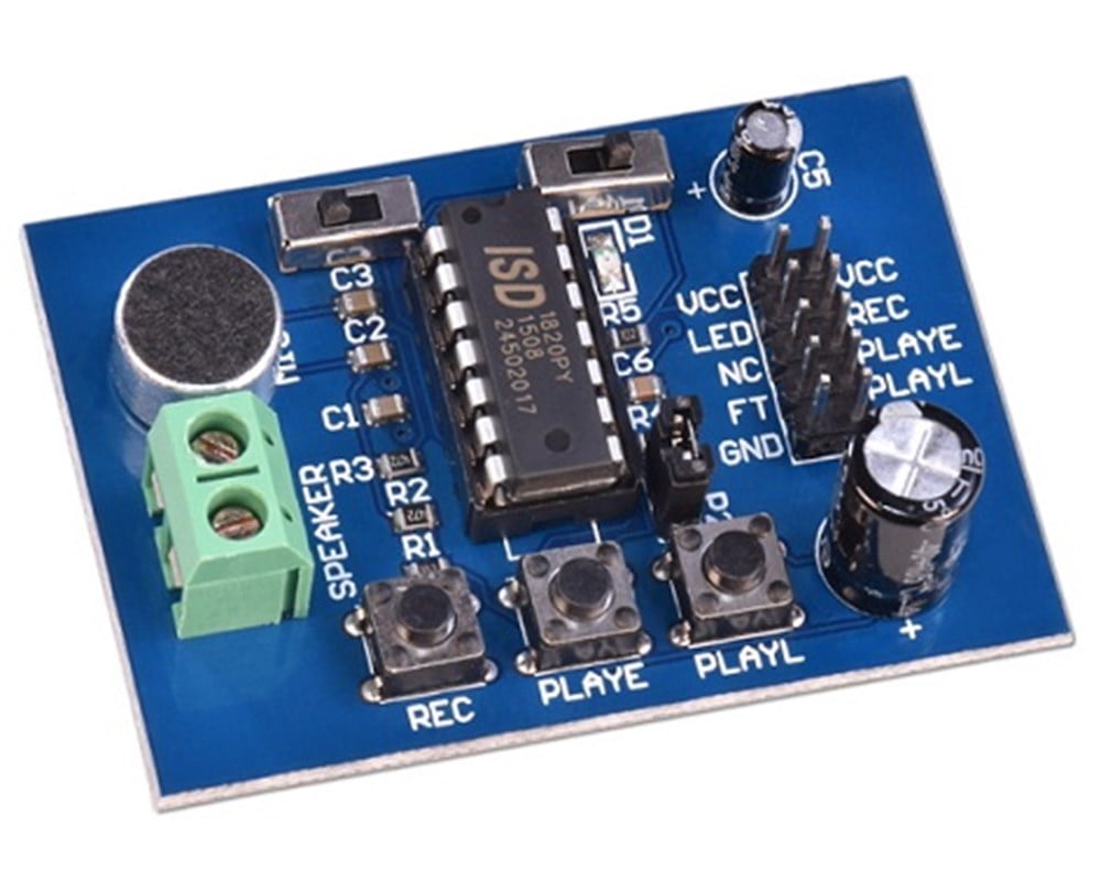 ISD1820 Ses Kayıt ve Çalma Modülü Terminal Anahtarlı
