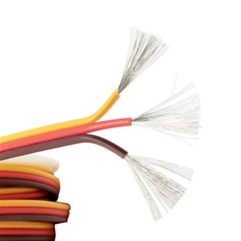 Kompent22 AWG Servo Kablosu 3Pin Flat Sarı Kırmızı Kahverengi Renk