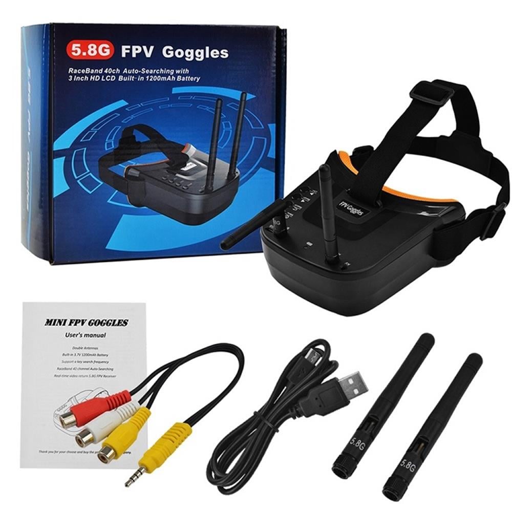 Kompent5.8 Ghz 40 Kanal FPV Drone Gözlük ve Kamerası, 40 Kanal 5.8G Kamera, 3