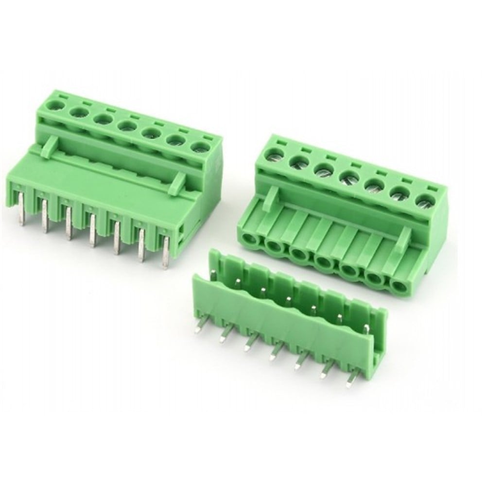 Kompent7 Pin 90 Derece 5.08mm Geçmeli Klemens Dişi-Erkek Takım