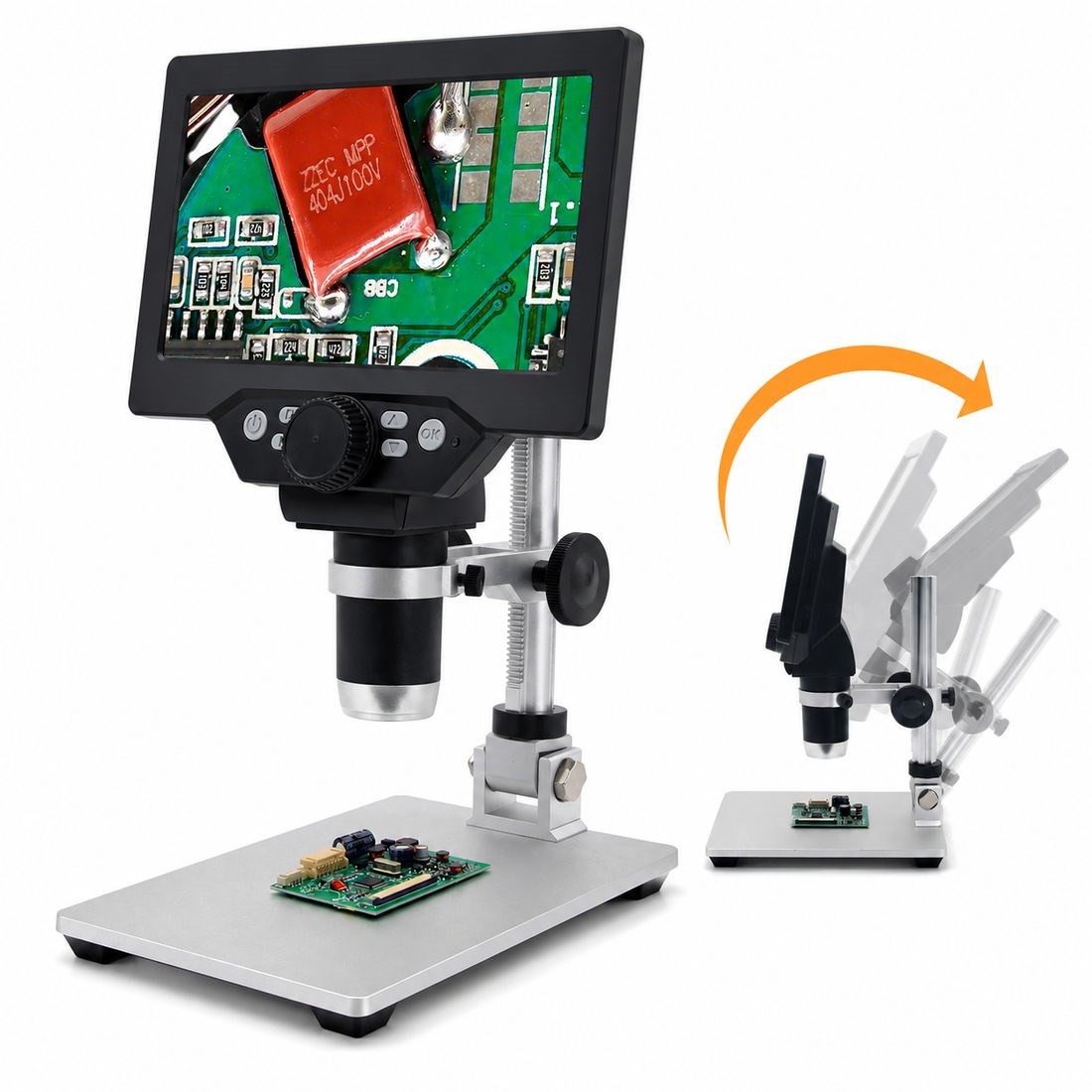 Kompent_1200X 12MP 7 İnç LCD Dijital Elektronik Mikroskop Dahili Batarya