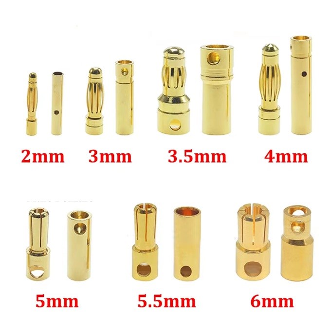 Kompent_5.5mm Banana Plug Gold Dişi Erkek Set