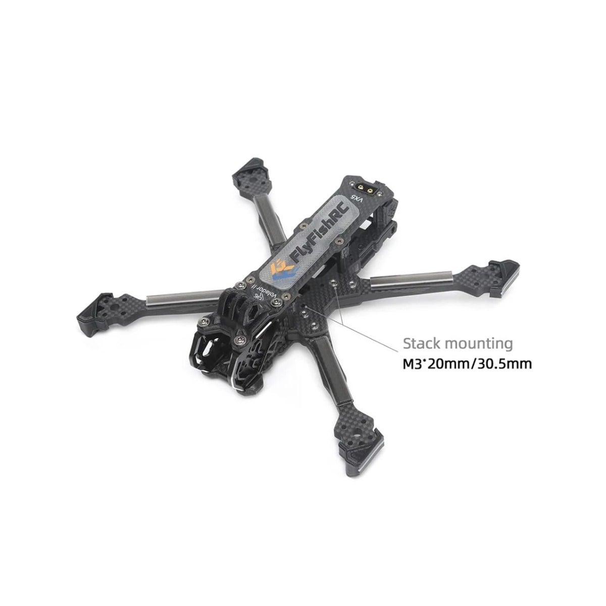 Kompent_FlyFishRC Volador II VX5 O3 FPV Freestyle T700 Frame Kit Siyah