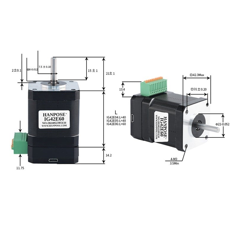 Kompent_IG42E60 TTL Kapalı Çevrim Step Servo Motor