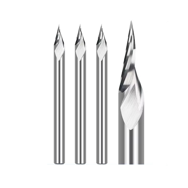 Kompent_PCB 3D Karbür Tipi Kazıma Gravür Freze Uçu 3.175mm Şaft 90 Derece 0.1mm Tip 3.175x90Dx0.1mm