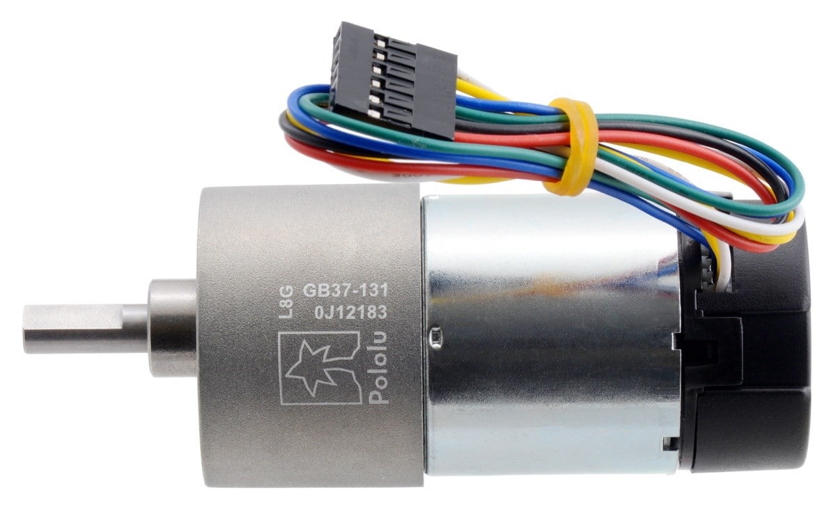 Kompent_Pololu 4696 131:1 Metal Redüktörlü DC Motor 37Dx73L mm  24V 64 CPR Enkoderli
