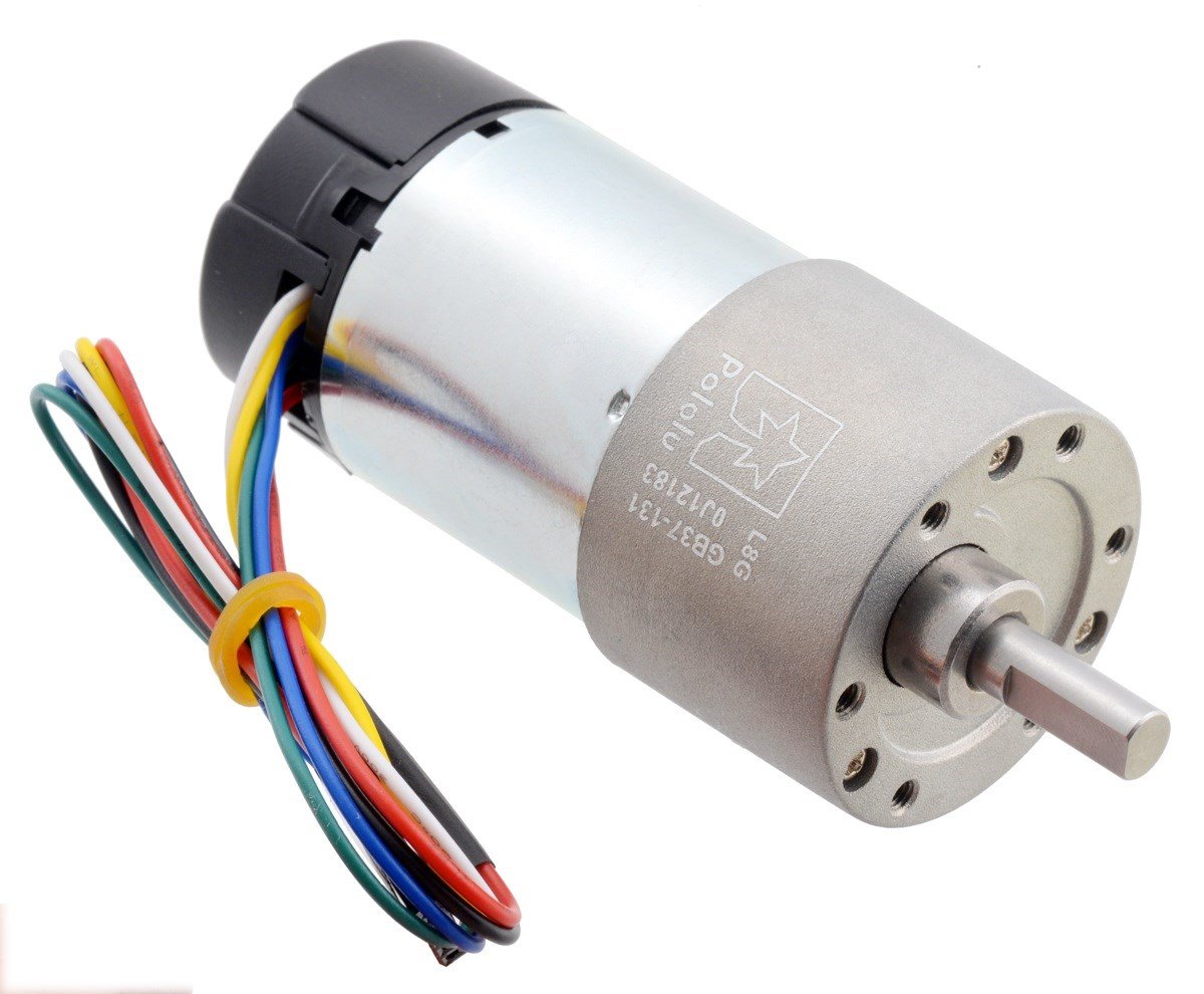 Kompent_Pololu 4696 131:1 Metal Redüktörlü DC Motor 37Dx73L mm  24V 64 CPR Enkoderli