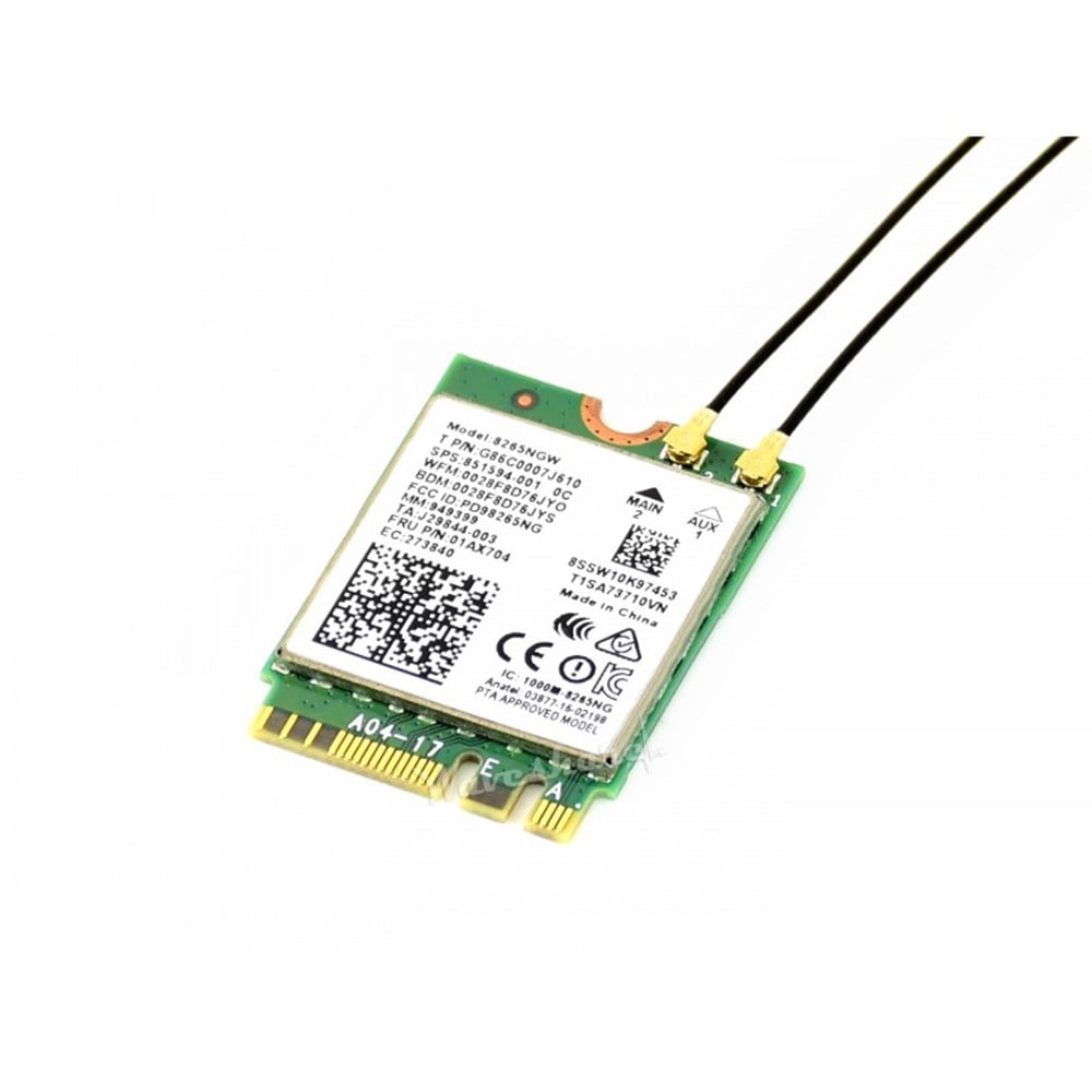 KompentAC8265 Jetson Nano için Kablosuz NIC, WiFi / Bluetooth Modülü Çift Antenli