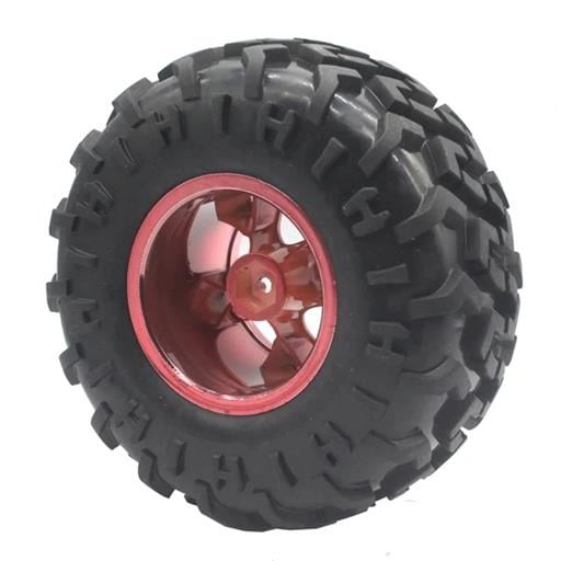 KompentElektro Kaplamalı Monster Truck Büyük Arazi Tekerleği 129mm 4'lü Set Ateş Kırmızısı
