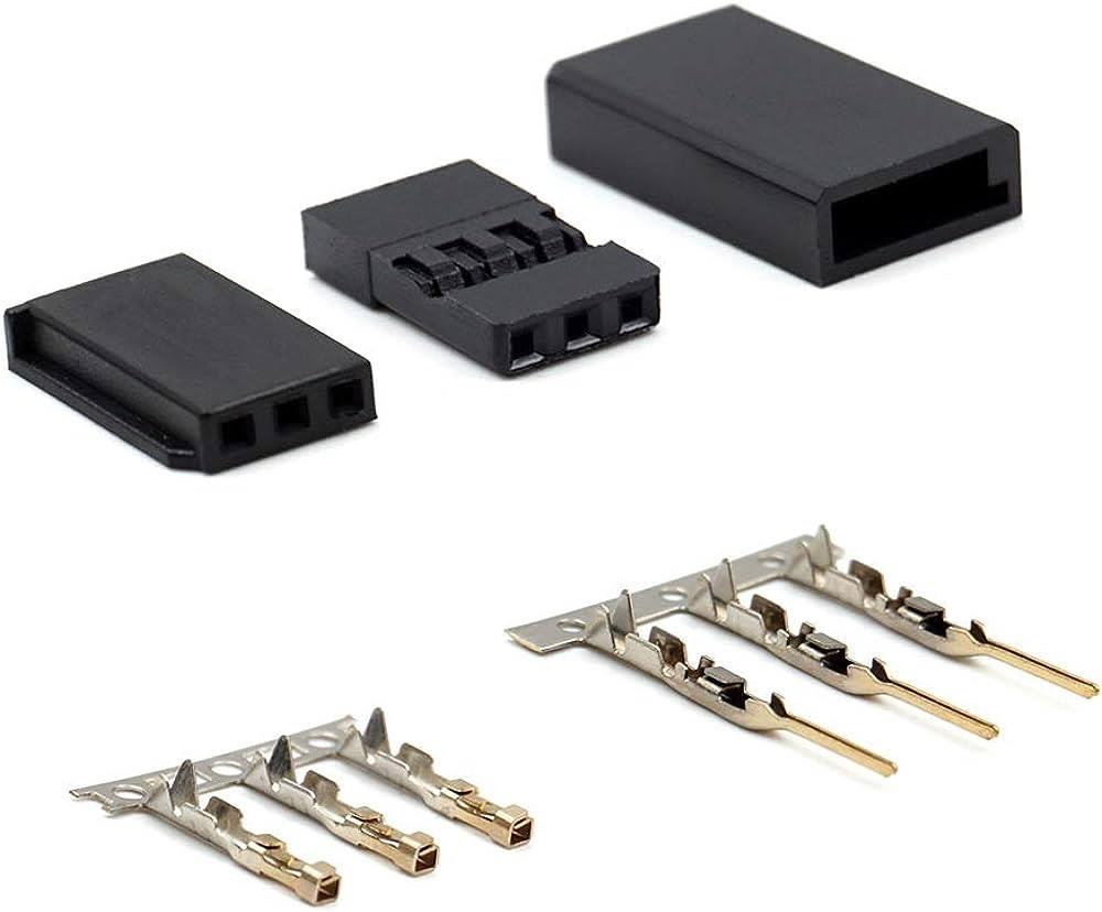 KompentFutaba Servo Konnektör Seti Dişi Erkek Konnektör ve Terminal Çentikli Konnektör