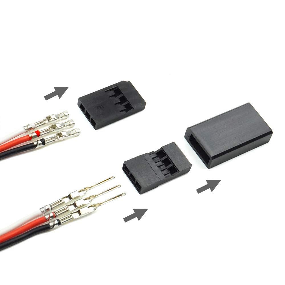 KompentFutaba Servo Konnektör Seti Dişi Erkek Konnektör ve Terminal Çentikli Konnektör