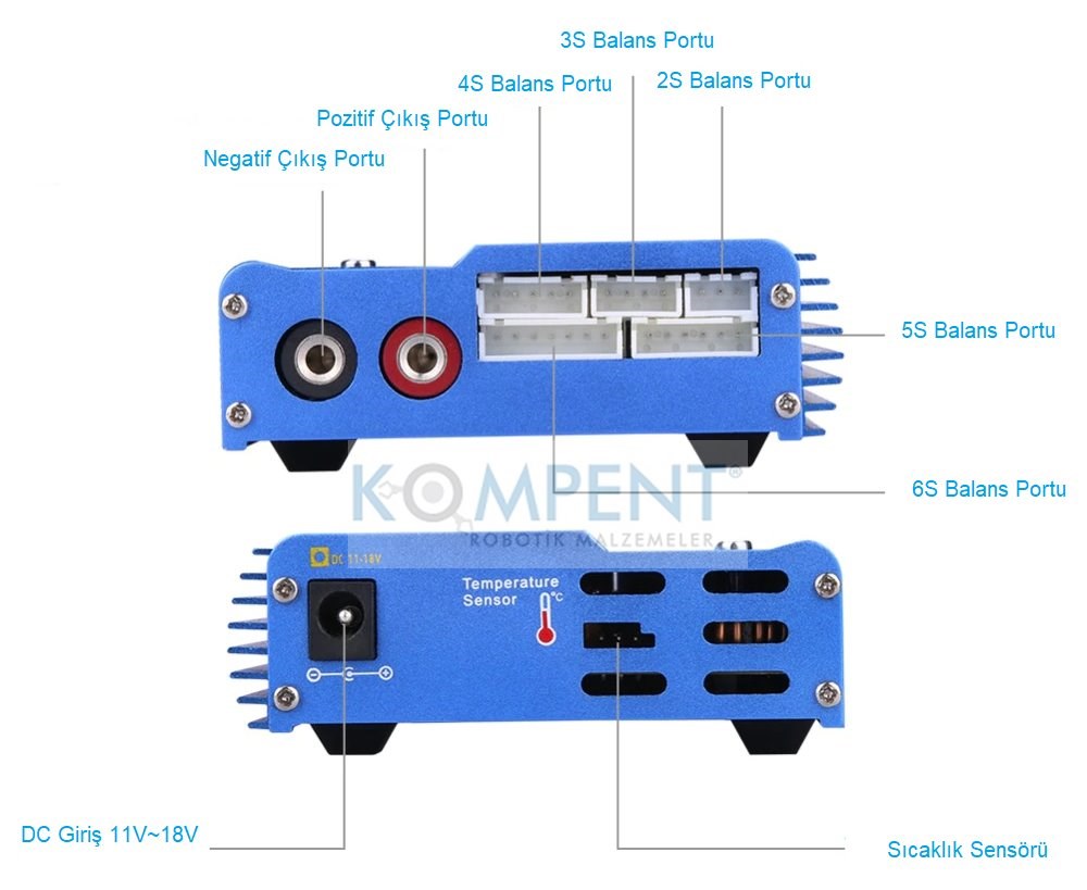 KompentIMAX B6 80W  Lipo Şarj Cihazı Adaptör ile Beraber