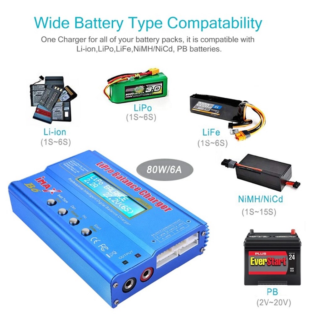 KompentIMAX B6 80W  Lipo Şarj Cihazı Adaptör ile Beraber