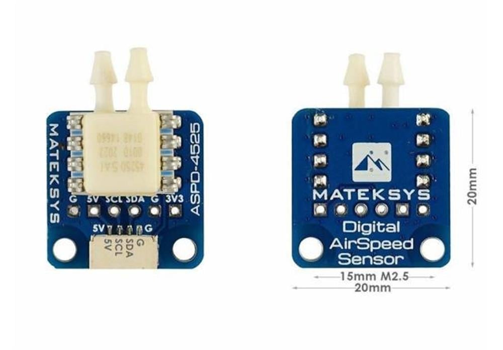 KompentMateksys ASPD 4525 Djital  Hava Hızı Sensörü Pixhawk Uyumlu Pitot Tüpü ile Birlikte
