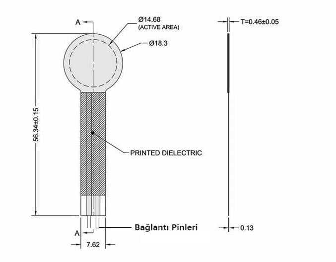 KompentPololu 0.6 inç Dairesel Kuvvete Duyarlı Algılama Sensörü PL-1696 FSR 402
