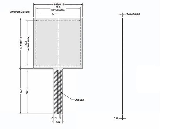 KompentPololu 1.5 inç Kare Kuvvete Duyarlı Algılama Sensörü FSR 406 PL-1645 