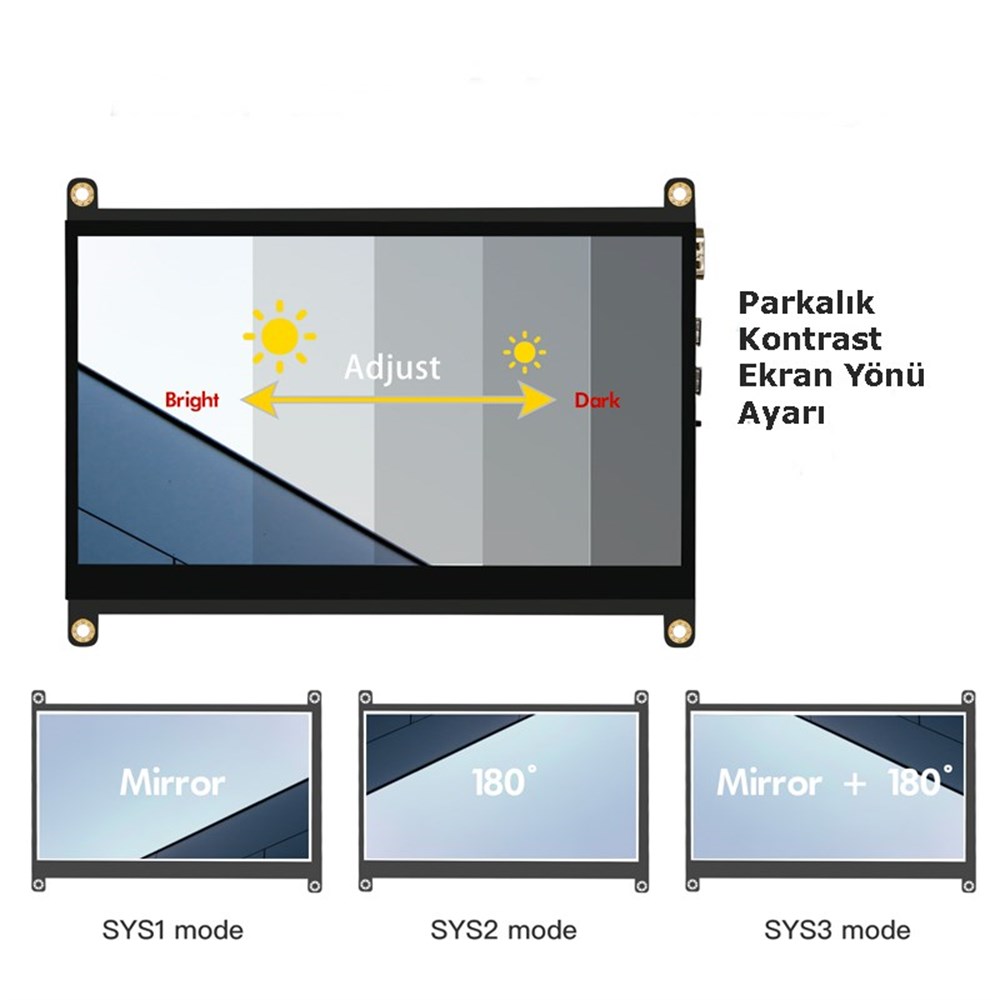 KompentRaspberry Pi için 7 inç Dokunmatik Kapasitif Ekran