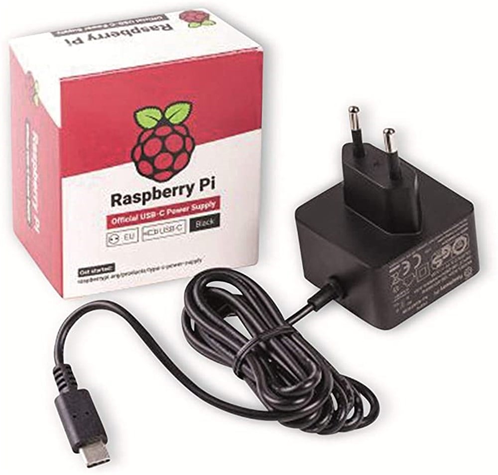 KompentResmi Raspberry Pi 4 Adaptörü Siyah