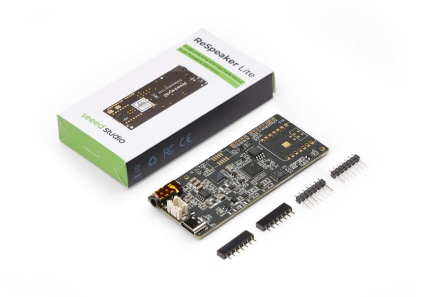 KompentReSpeaker Lite 2 Mikrofonlu Dizi ve Dahili AI Ses İşleme Algoritmaları XMOS XU316 AI 