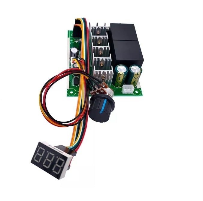 Meksem300W 40A DC Motor PWM Motor Hız Kontrol Kartı 12V 24V 36V Dijital Ekranlı İleri Geri Anahtarlı Potansiyometreli