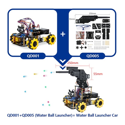 MeksemBilye Atıcı Ek Paketi (Akıllı Robot Araba Seti QD001 ile Uyumlu)