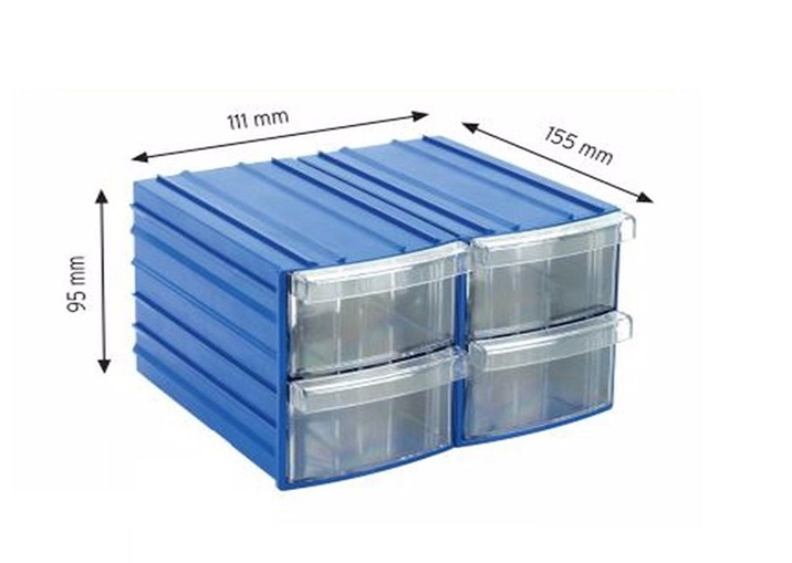 MeksemPlastik Çekmeceli Kutu 4 Çekmeceli Y114