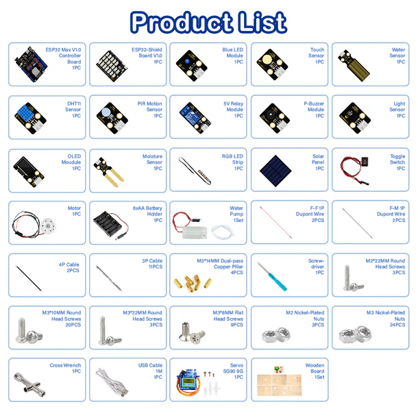 MeksemSTEM ESP32 Akıllı Tarım Çiftlik IOT Başlangıç Eğitim Kiti  ACEBOTT QE002